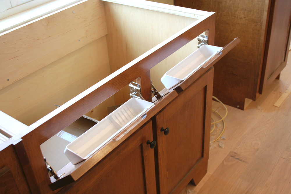 kitchen sink cabinet flip out drawer
